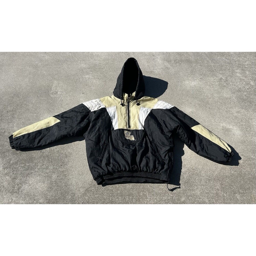 Vintage 90s Starter New Orleans Saints Pro Line Pullover Jacket XL NFL Hooded